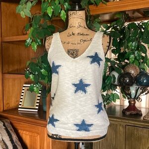 Pink Lily Blue Star Sweater Tank